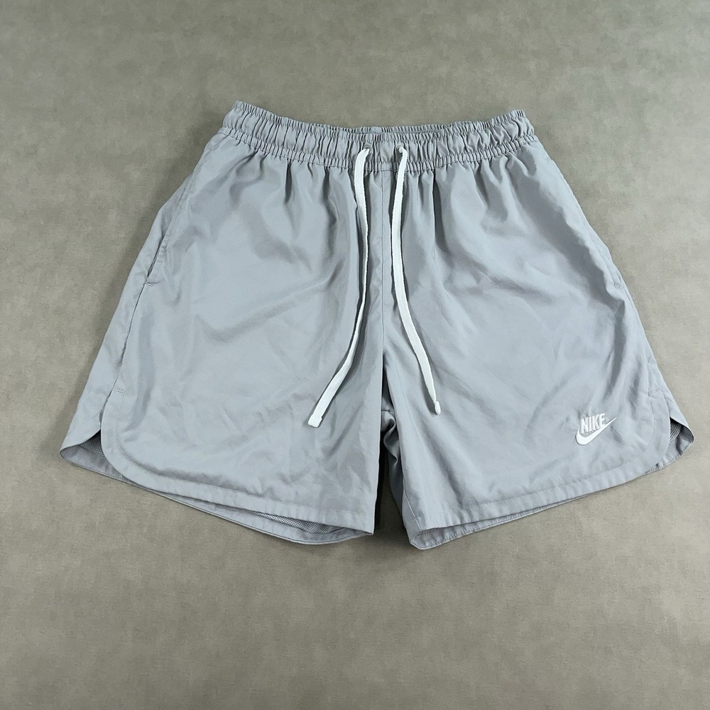 Nike Woven Flow Club Shorts Men's Medium Gray Solid Mesh Lined Sportswear 6"